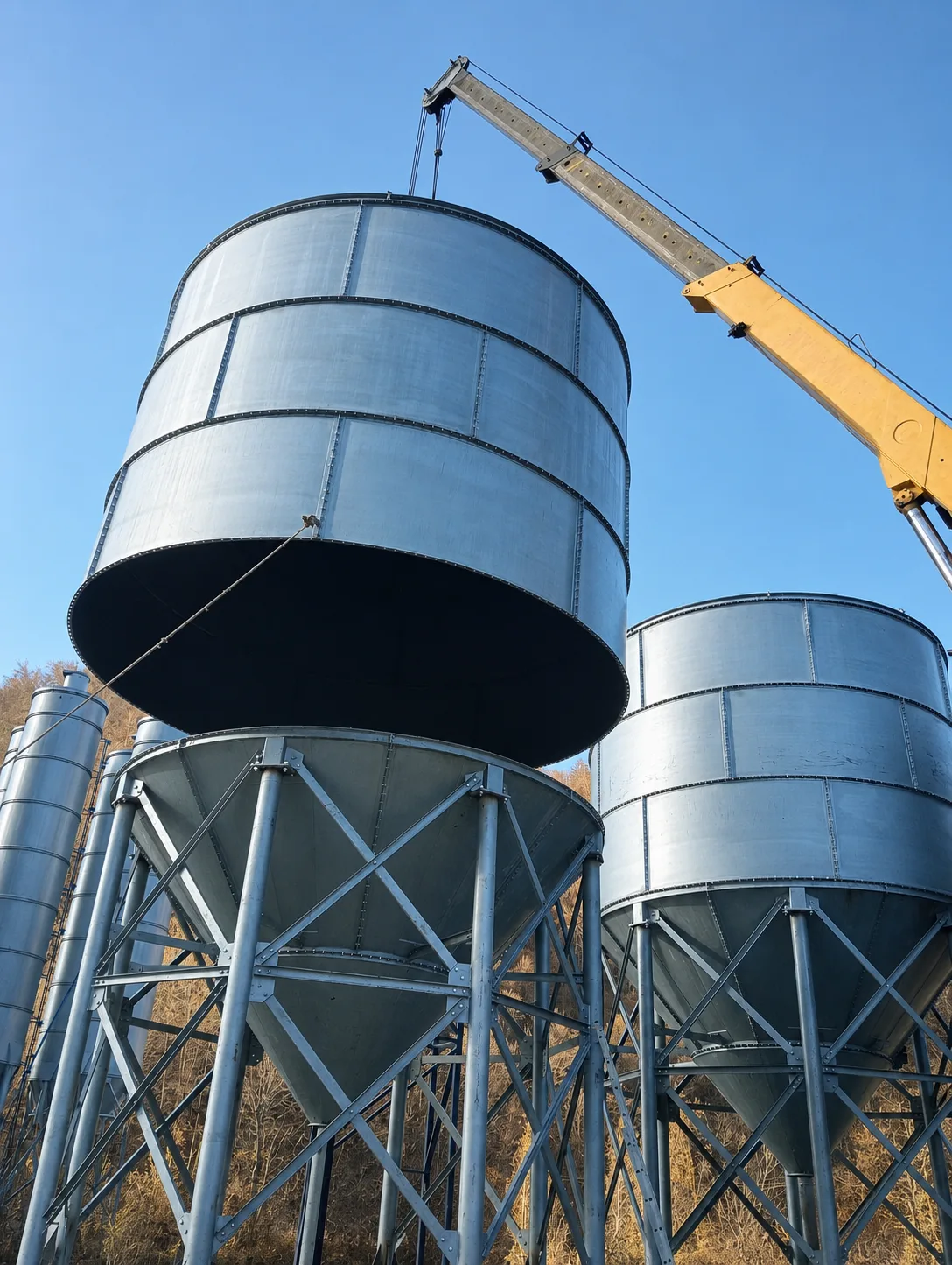 Siloz industrial de ciment executat la comandă