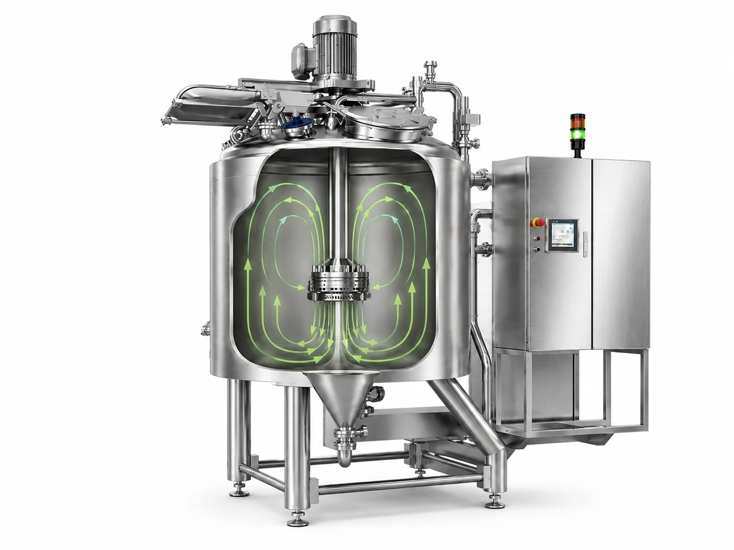 Mixer High-Shear — vedere în secțiune, cu organul de amestecare